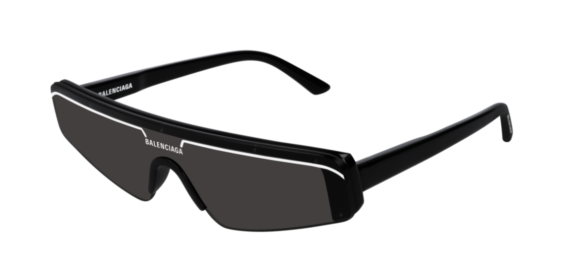 BALENCIAGA BB0003S 001 Unisex Square Sunglasses - 99mm Black Grey Frame | UV Protection for Driving, Beach & Outdoor Fashion