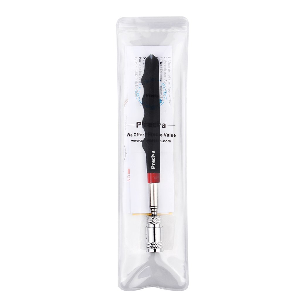 Preciva Magnetic Telescoping Pick Up Tool with LED Flashlight - 19.5 to 68cm Extendable Magnet Stick for Metal Retrieval (1 Pack) - Perfect for Mechanics, DIY Projects & Hard-to-Reach Areas
