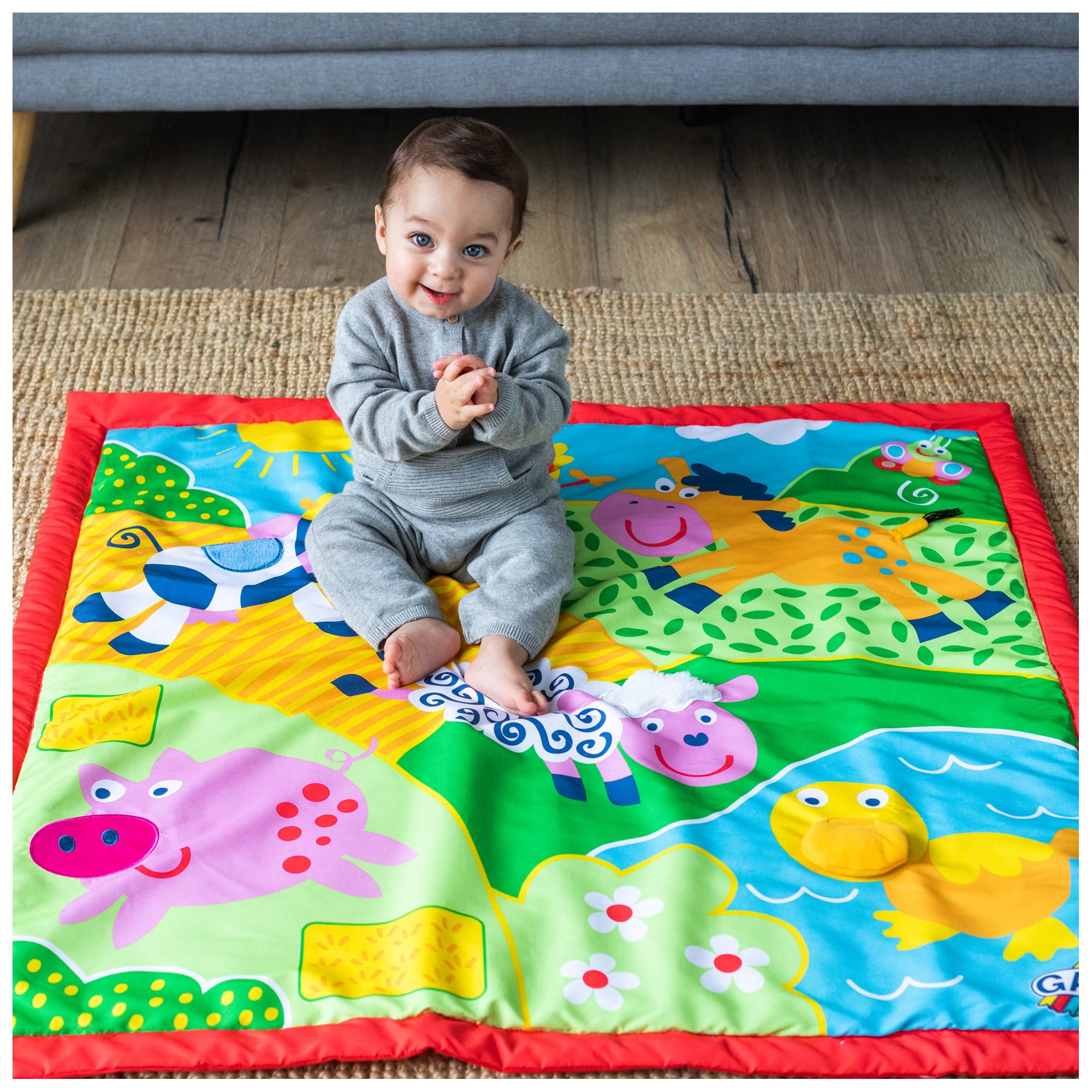 Galt Toys Large Farm Playmat for Kids - Educational Farm Animal Activity Mat for Toddlers & Preschoolers - Perfect for Playrooms, Daycare & Home Learning