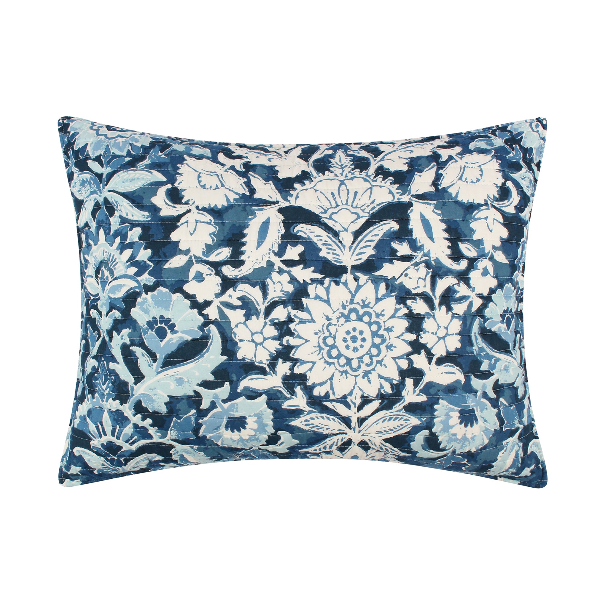 Laure Indigo Quilt Set - Queen Size 100% Cotton Bedding Set with Pillow Shams - Perfect for Cozy Bedrooms & Guest Room Decor