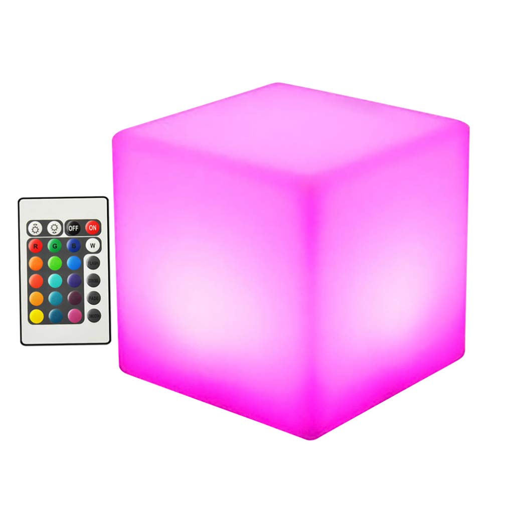 iBasenice LED Cube Light - Shatterproof Color Changing Lamp with Remote Control for Indoor & Outdoor Use - Perfect for Party, Home, Garden, Bar Decor and Mood Lighting