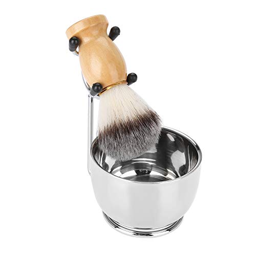 Premium Stainless Steel Shaving Kit with Soap Bowl, Stand & Beard Brush - Best Gift for Men, Boyfriend & Dad - Perfect for Home Grooming & Travel Shaving Essentials