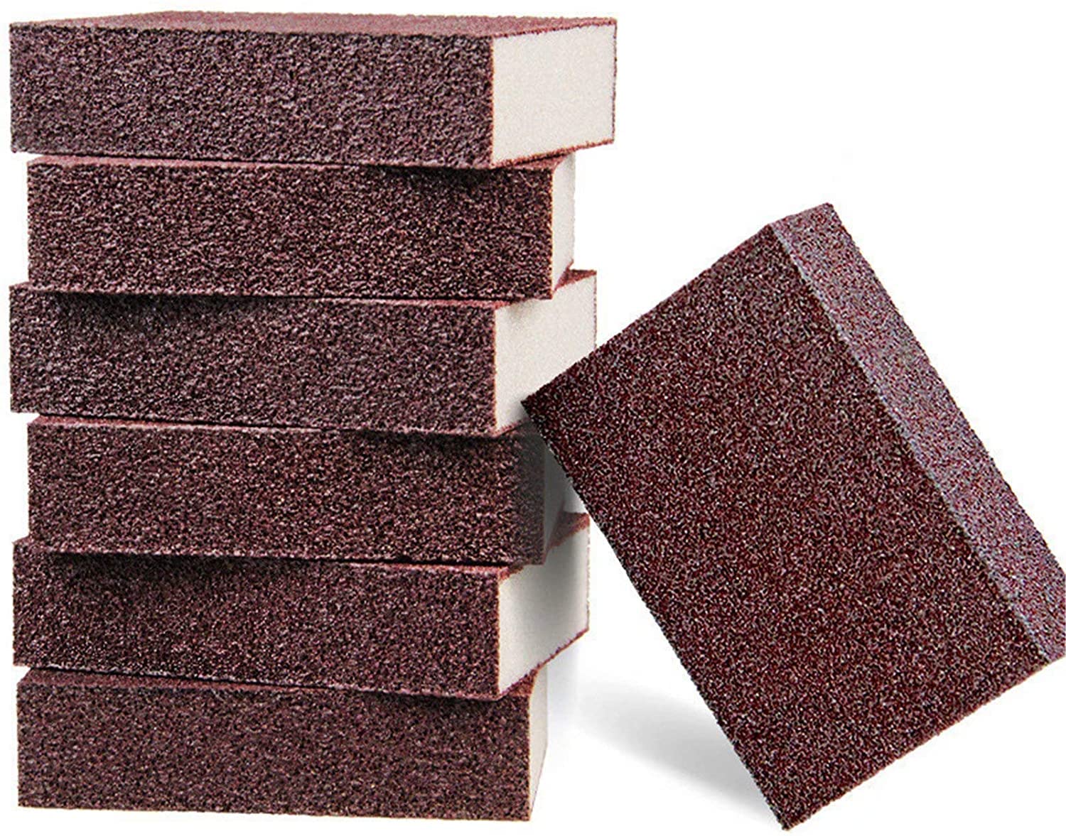 6-Pack Nano Carborundum Sponge Scrubbers - Heavy Duty Rust & Scale Remover for Kitchen, Bathroom, Pots & Pans - Non-Scratch Cleaning Pads for Stubborn Stains & Grime - Perfect for Cookware, Sinks & Appliances