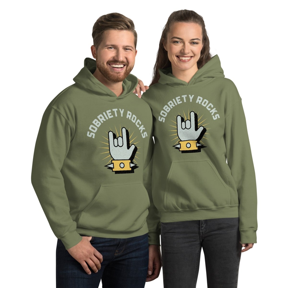 Sobriety Rocks Unisex Hoodie - Comfortable & Stylish Pullover Sweatshirt for Men & Women | Perfect for Sober Living, Recovery Support & Casual Wear