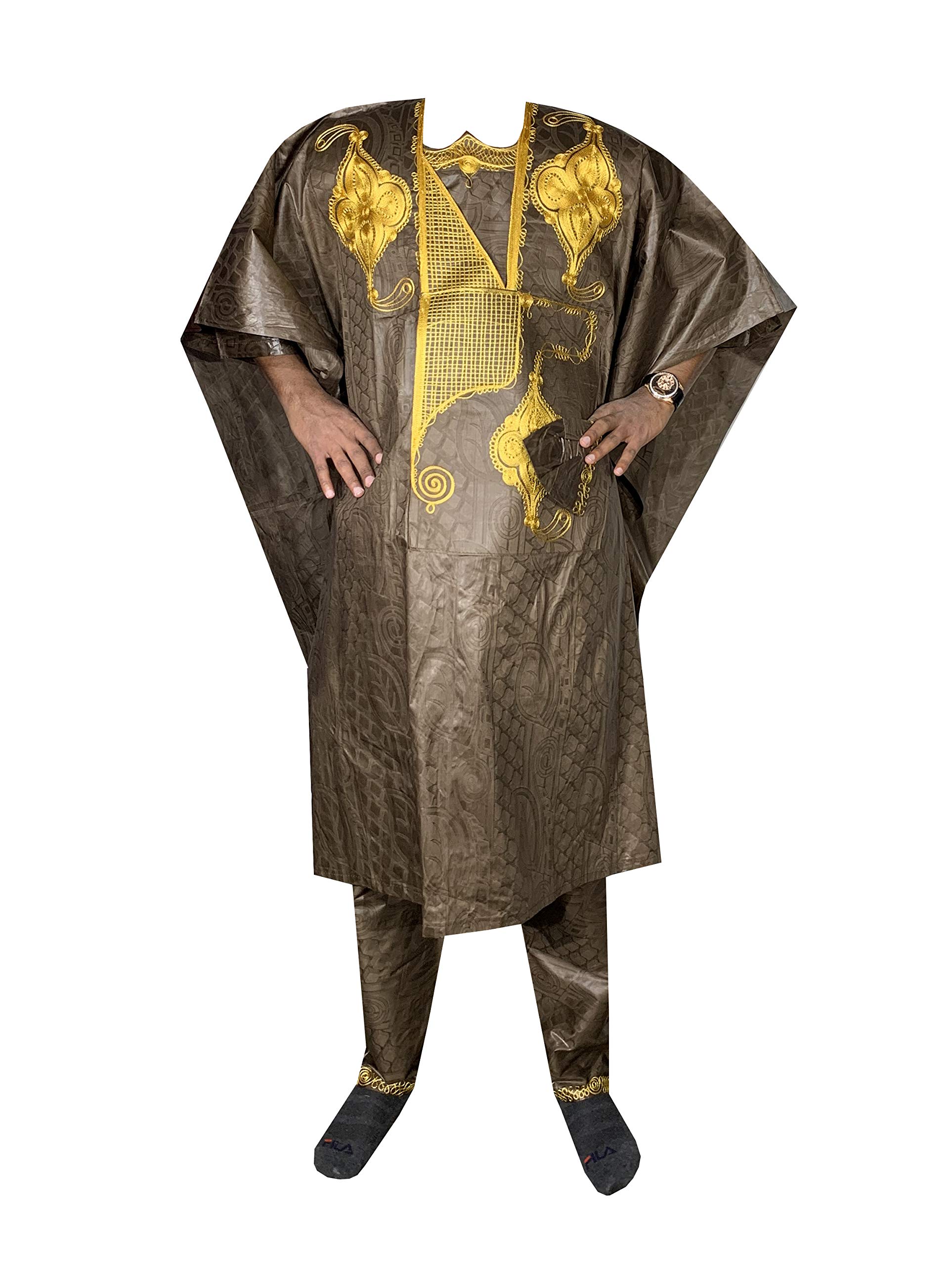 African Men's Clothing - Grand Boubou & Agbada Traditional Outfit | Handmade African Attire for Men | Perfect for Weddings, Festivals & Special Occasions