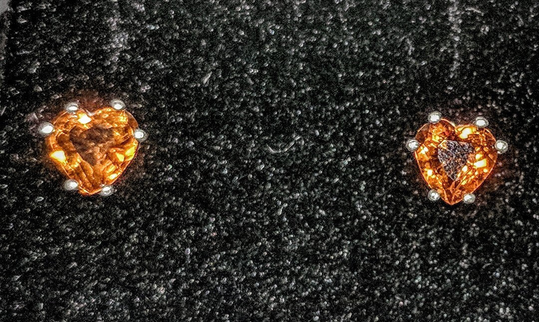 Heart Cut Natural Gemstone Earrings - Solid Sterling Silver with Citrine, Amethyst, Topaz, Peridot & Garnet | VVS Eye Clean Birthstone Jewelry | Perfect for Valentine's Day, Anniversary & Birthday Gifts