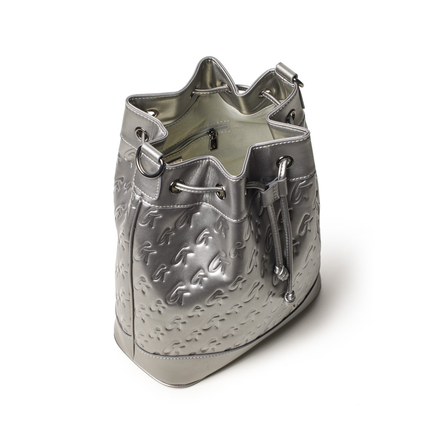 Large Monogram Bucket Bag in Platinum - Stylish & Spacious Tote for Women | Perfect for Work, Travel & Everyday Use