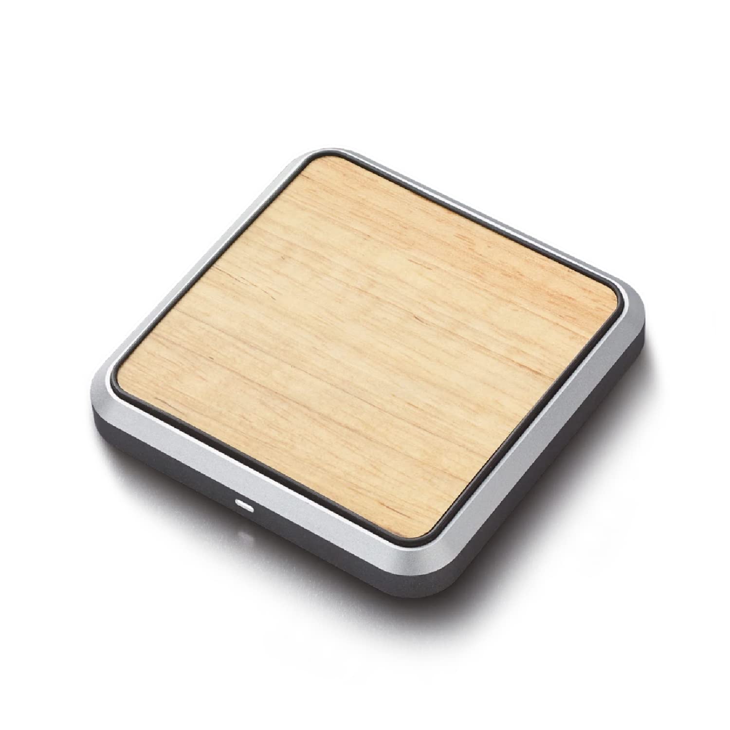 Premium Wireless Charger - Genuine Rubber Wood & Forged Aluminum Stand, Qi-Certified 10W Fast Charging for iPhone, Samsung, AirPods | Includes Braided Cable | Perfect for Office, Bedside & Travel