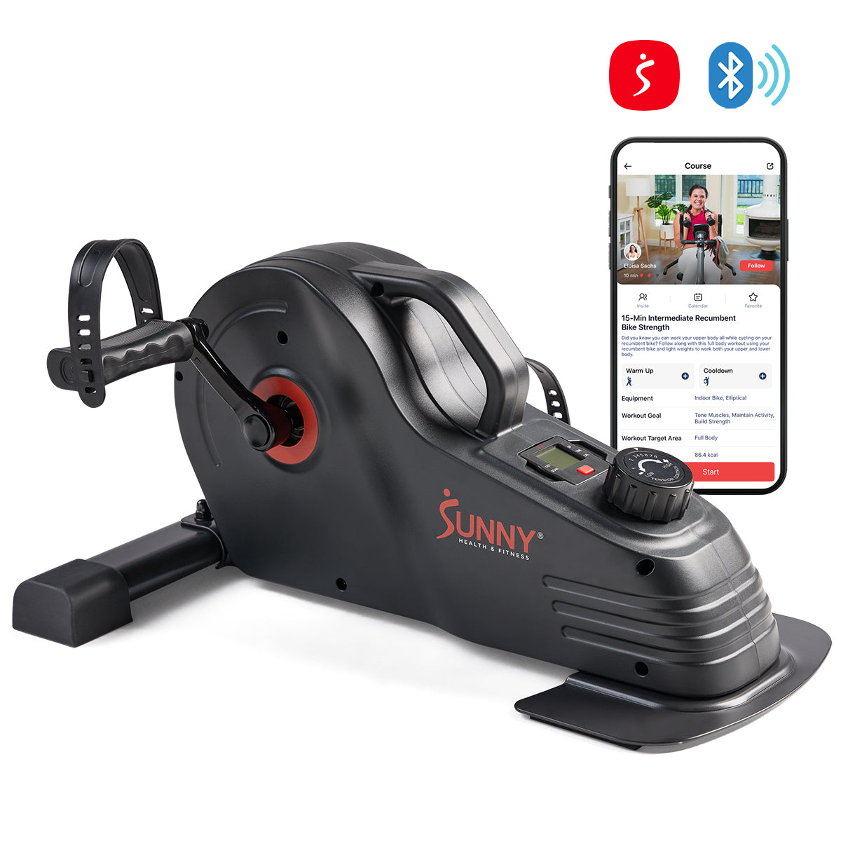 Portable Mini Exercise Bike with Smart Magnetic Resistance - Compact & Quiet Under Desk Cycling for Home & Office Workouts
