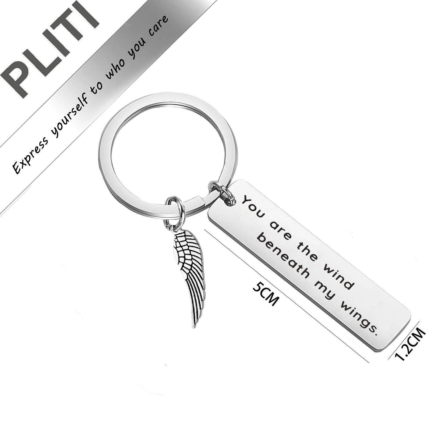 PLITI Graduation Thank You Gifts - 'You Are the Wind Beneath My Wings' Inspirational Keychain for Teachers, Students & Achievers - Perfect Graduation Gift, Teacher Appreciation Present & Motivational Keepsake