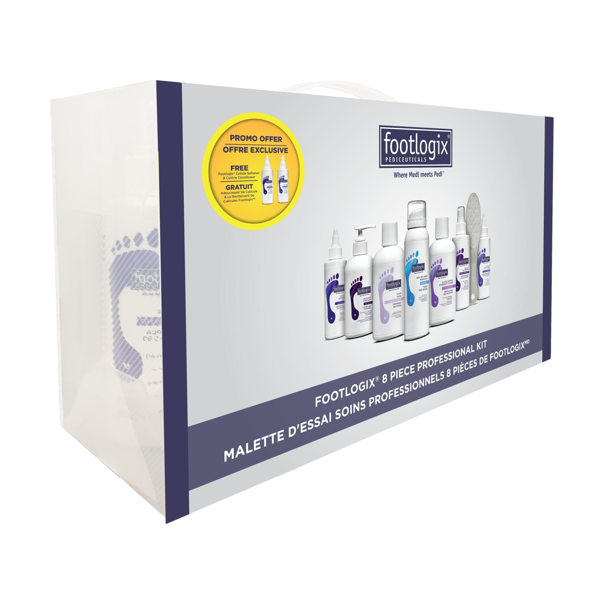 Footlogix Professional Pedicure Kit - 8 Piece Set for Callus Removal & Foot Care | Perfect for Home Spa, Salon Use & DIY Pedicures