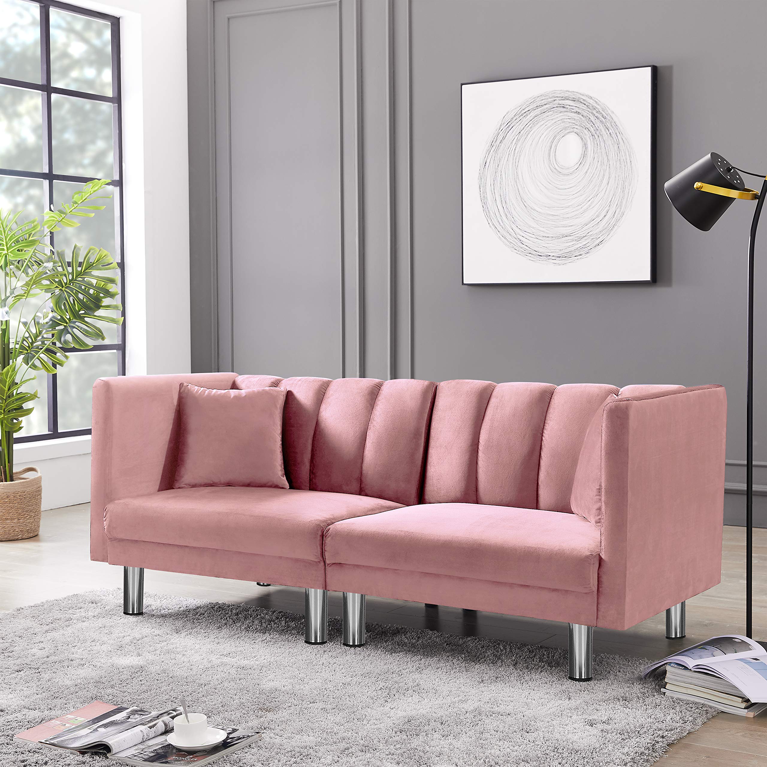 Velvet Convertible Futon Sofa Bed - 73