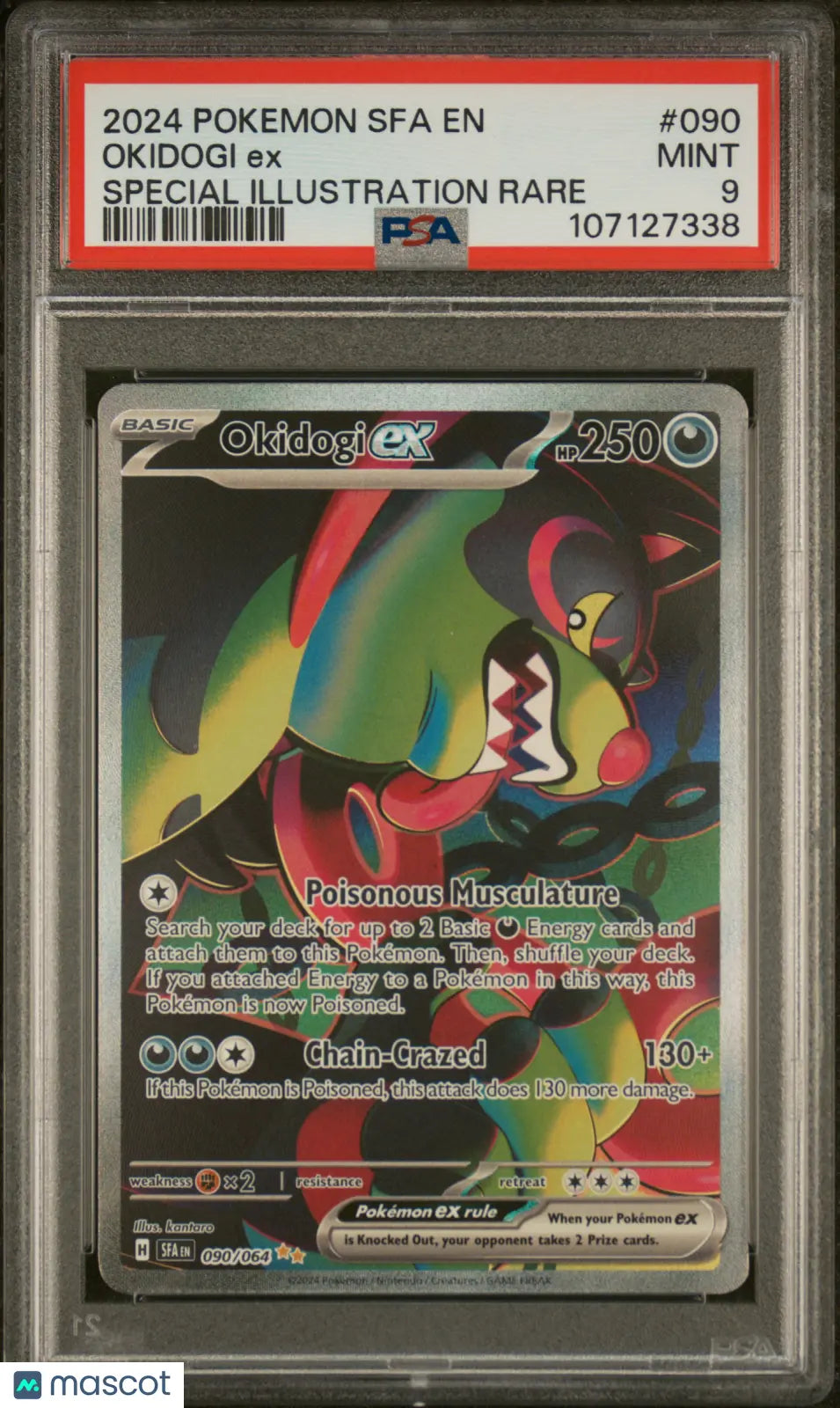 2024 Pokemon SFA Okidogi EX Special Illustration Rare PSA 9 90/64 - Collectible Trading Card for Pokemon Fans & Competitive Players - Perfect for Gaming, Trading & Display