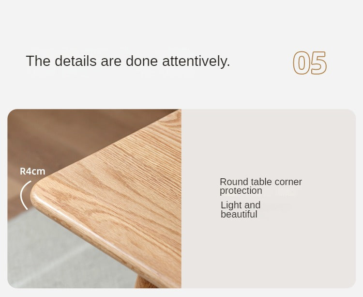 Solid Oak Wood Modern Dining Table - Rustic Farmhouse Style for Kitchen, Dining Room & Small Space - Perfect for Family Gatherings & Dinner Parties