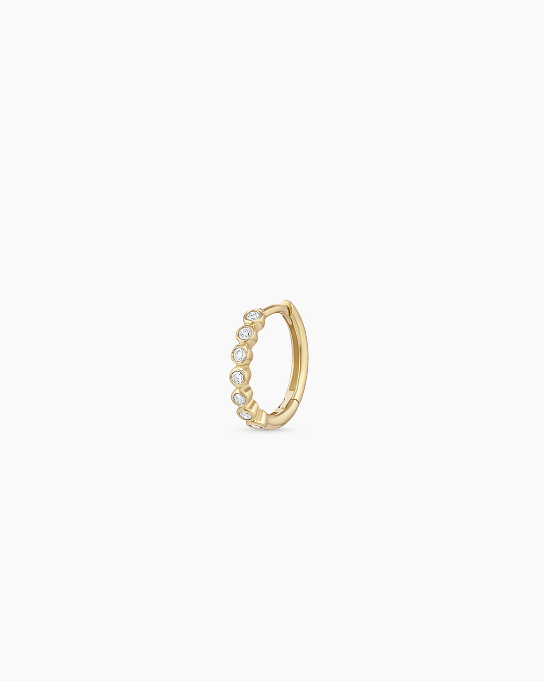 Classic Diamond Single Huggie Earrings - 14K Gold Hoop Earrings for Women - Minimalist Dainty Everyday Jewelry - Perfect for Work, Date Night & Special Occasions