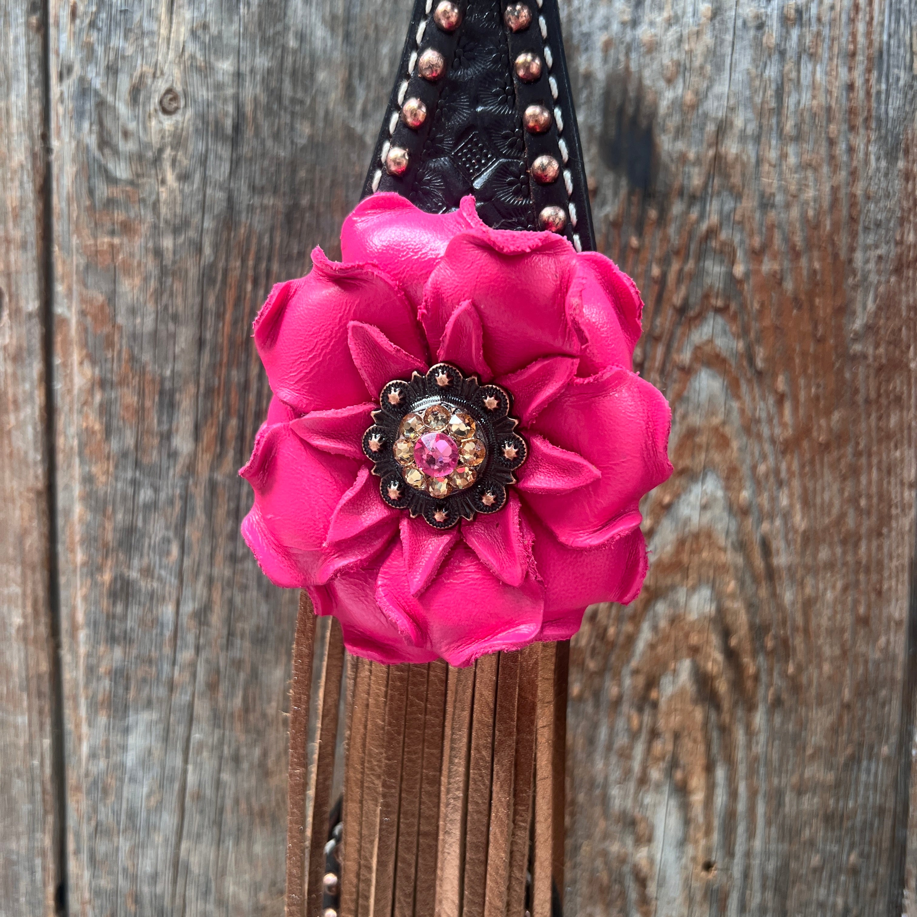 Premium Dark Oil Honeycomb Copper Dot Browband & Breastcollar Tack Set - Elegant Copper Pink & Champagne Equestrian Gear for Dressage & Show Jumping | BBBC614