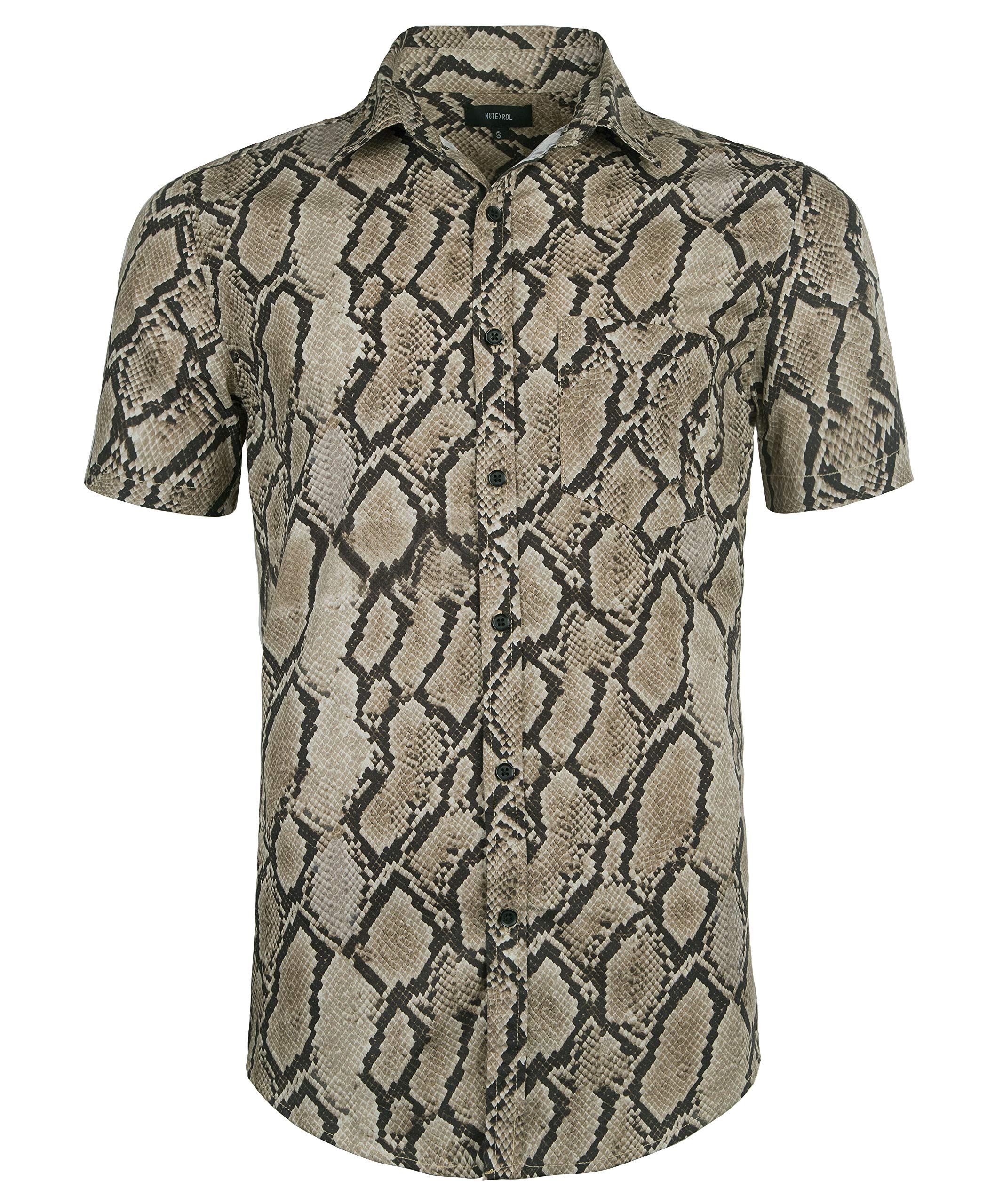 AVANZADA Men's Short Sleeve Hawaiian Shirt - 3D Leopard Print Button Down Casual Tropical Shirt for Summer, Beach, Vacation & Party Wear | Breathable & Stylish Aloha Shirt for Men
