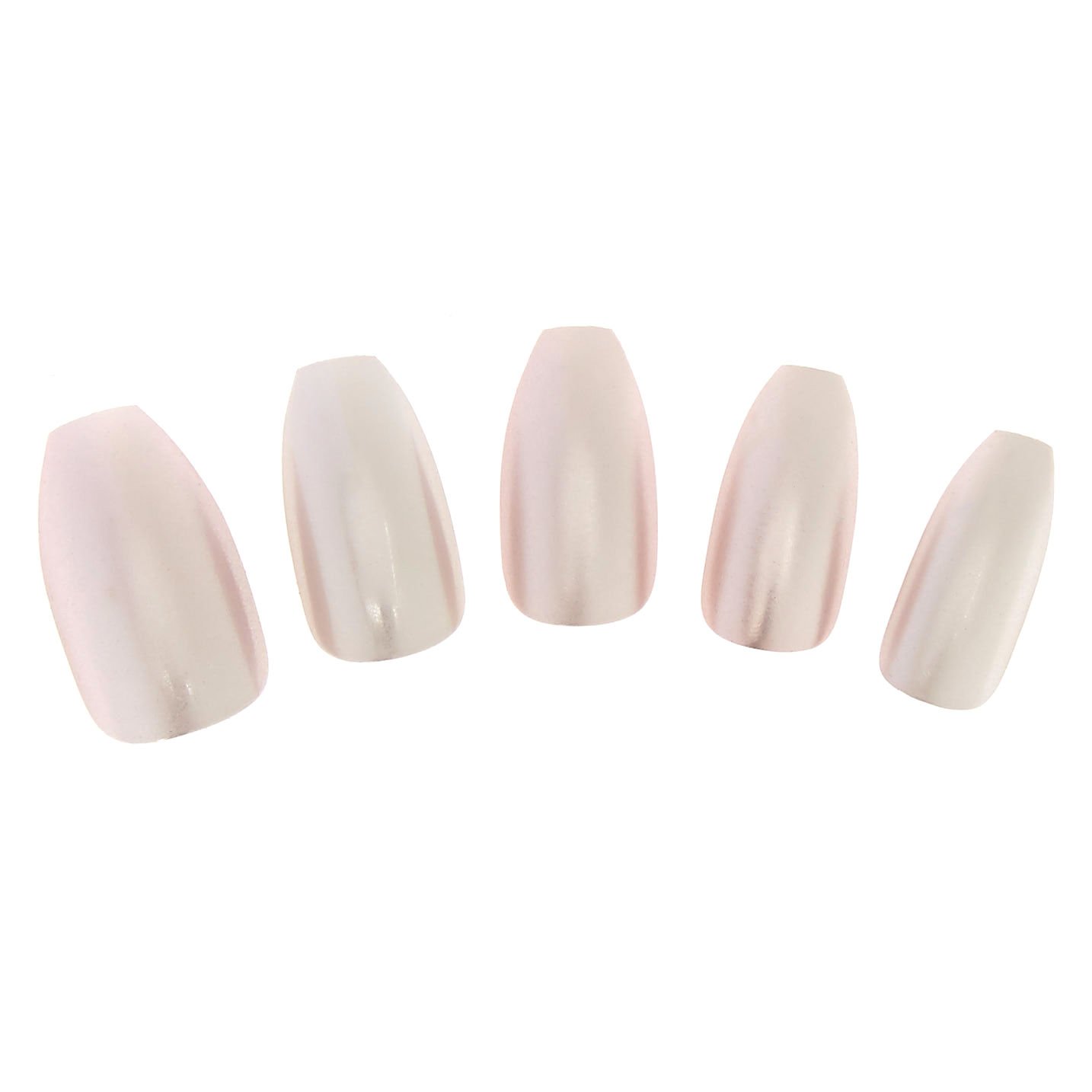 Claire's Pink Satin Coffin False Nails for Girls - Long-Lasting Press-On Nails for Parties, Prom, and Special Occasions