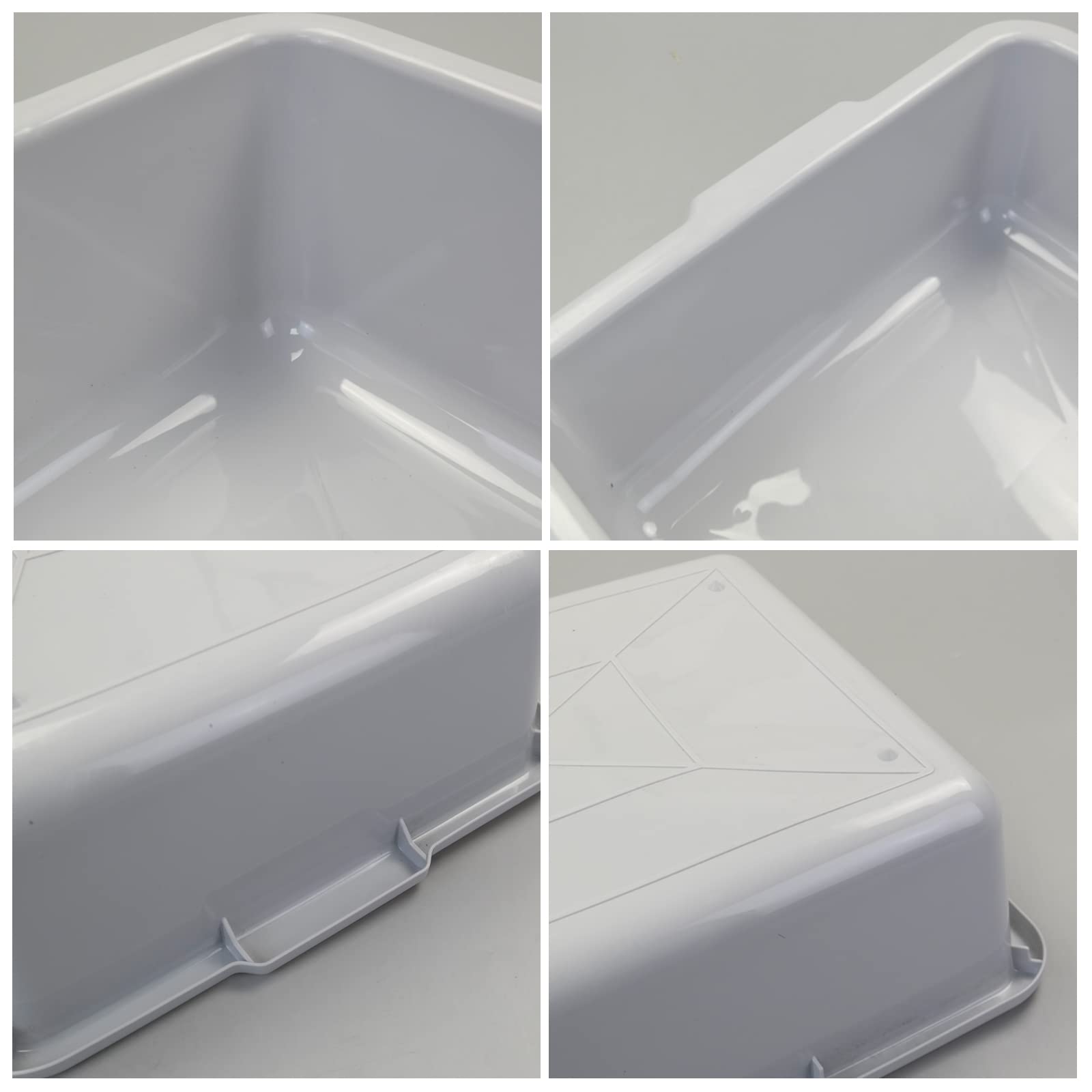 Anbers 4-Pack Commercial Tote Box - 22L Heavy Duty Plastic Bus Box with Handles, Gray Storage Container for Restaurant, Kitchen, Cafeteria & Food Service