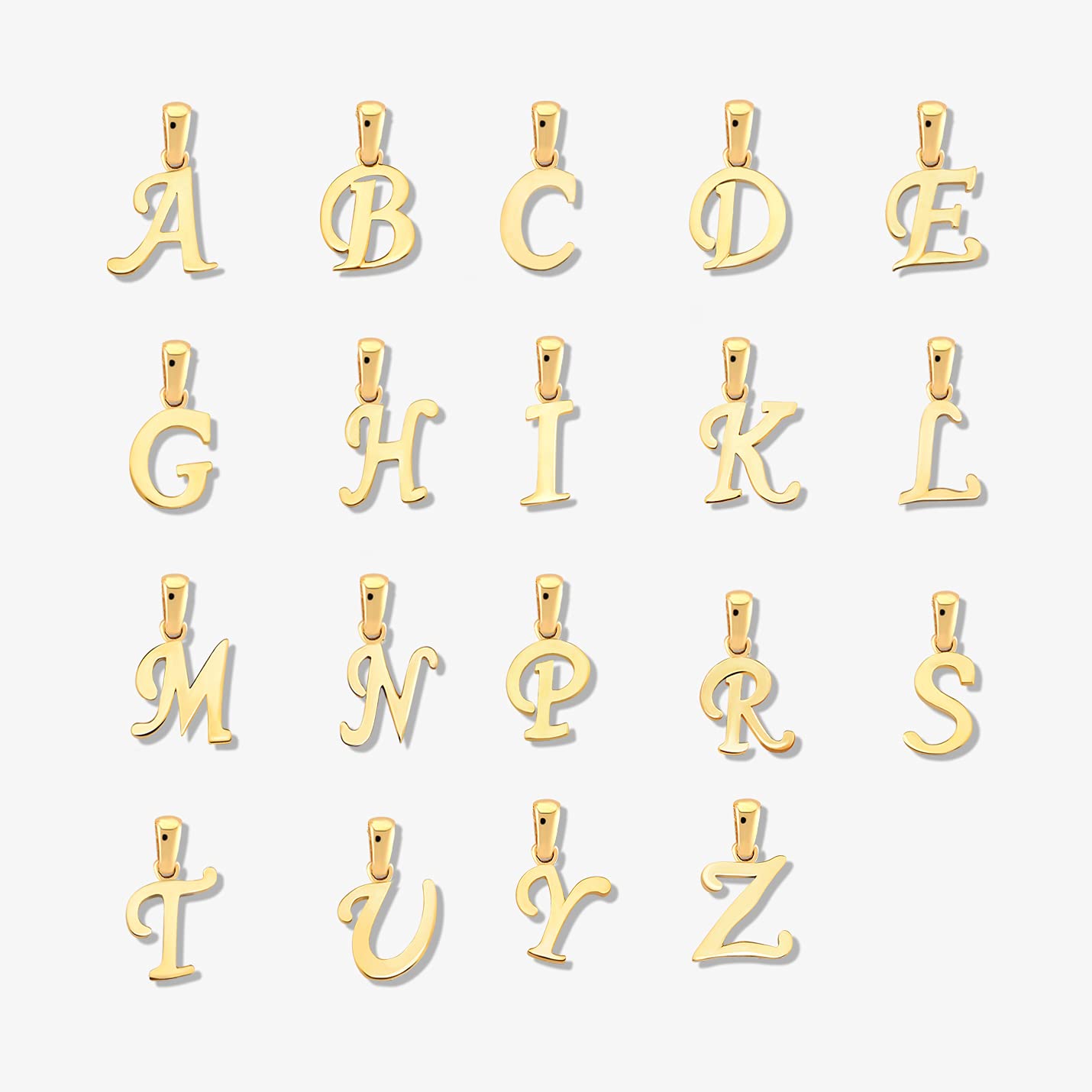 14K Solid Gold Custom Initial Necklace for Women - Personalized A-Z Letter Pendant with 18