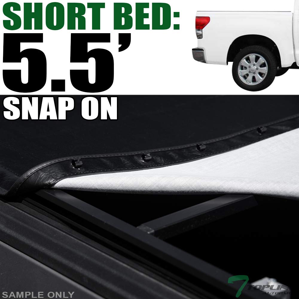 2014-2021 Toyota Tundra 5.5ft Short Bed Tonneau Cover | Snap-On Vinyl Truck Bed Cover | Weatherproof Protection for Cargo | Perfect for Camping, Road Trips & Hauling Gear
