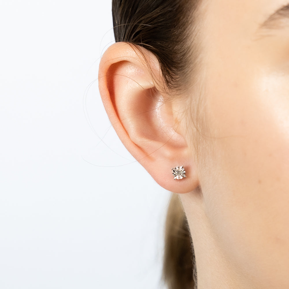 9ct White Gold 5-Point Diamond Stud Earrings for Women - Elegant Everyday Jewelry Gift for Her - Perfect for Weddings, Anniversaries & Special Occasions
