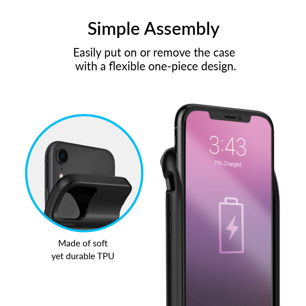 Black Gingham Pattern iPhone Charging Case - Slim Protective Phone Cover with Built-in Battery for iPhone 13/14/15 Pro Max - Perfect for Travel, Work & Everyday Use