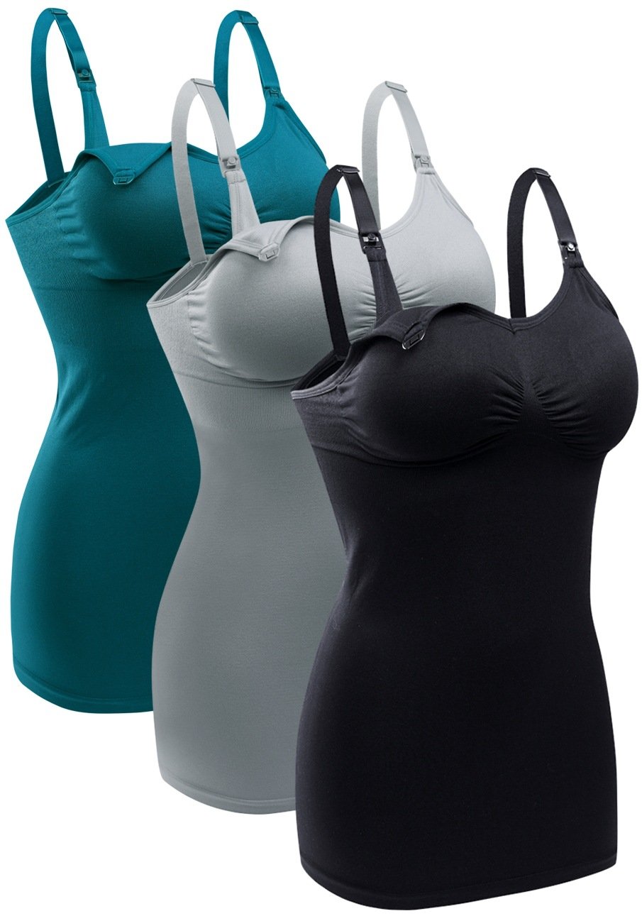 BRLIDO Women's Nursing Tank Tops with Built-in Bra - Comfortable Maternity Camisole for Breastfeeding Mothers | Perfect for Nursing, Lounging & Everyday Wear