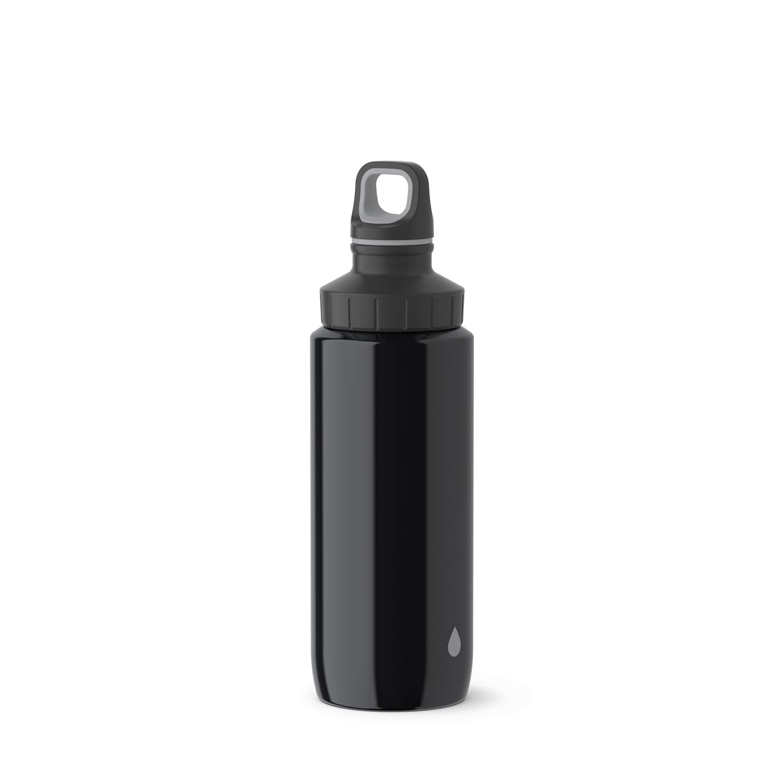 EMSA 518353 Drink2Go Light Steel Water Bottle 0.6L (20oz) - Stainless Steel, Leak-Proof, Dishwasher Safe - Perfect for Gym, Hiking & Office - Drop Grey