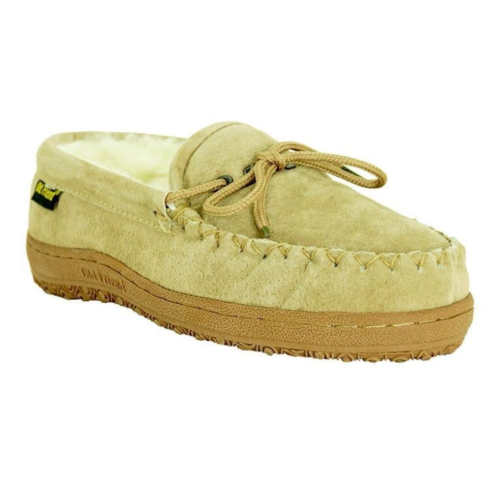 Old Friend Women's Chestnut Leather Loafer Moccasin Slippers - Comfortable Casual Shoes for Women Size 5 D - Perfect for Home, Office & Travel
