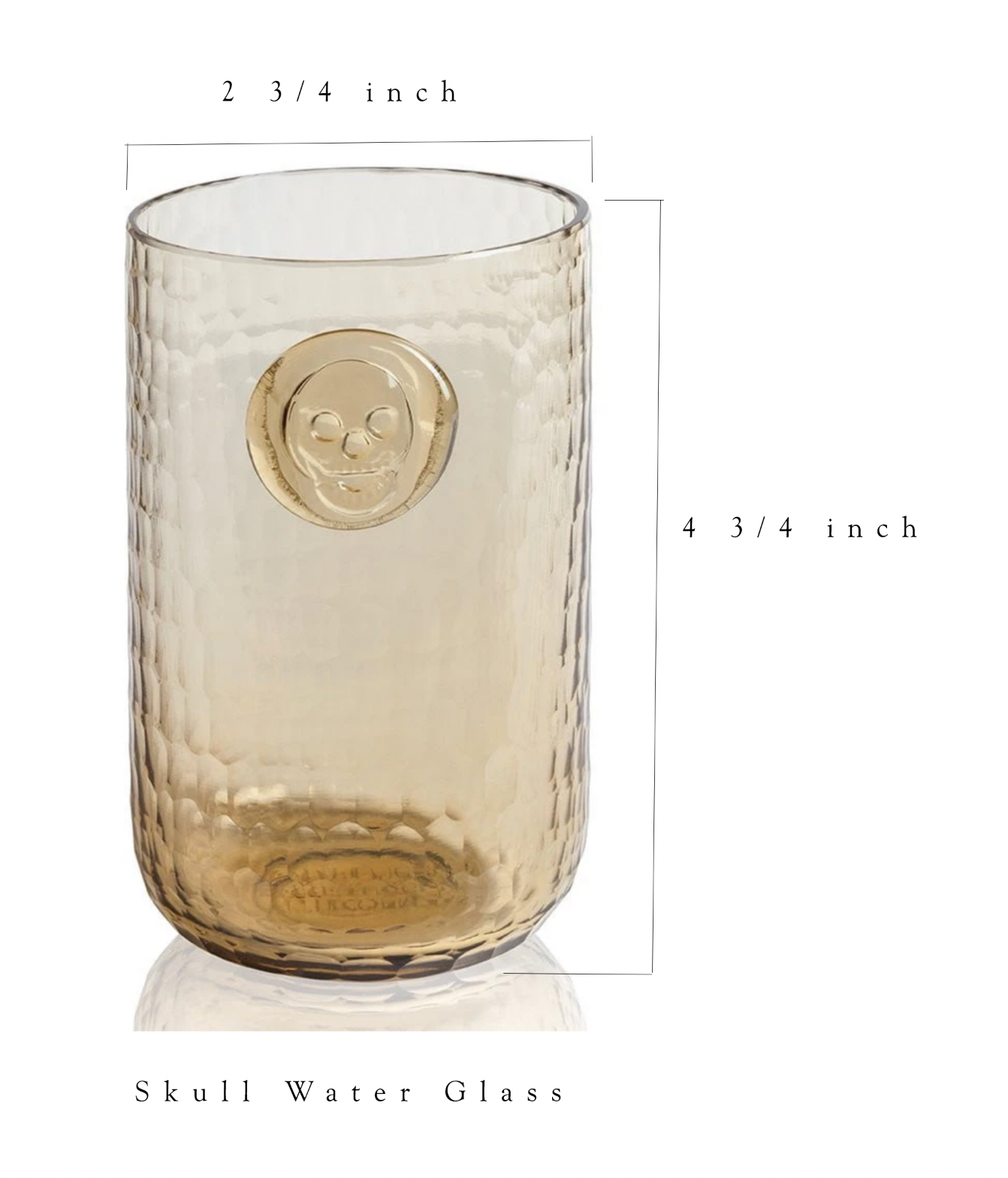 Skull Stamp Wooden Drinking Glasses Set of 4 - Gothic Barware for Whiskey, Cocktails & Home Decor | Perfect for Halloween Parties, Themed Events & Unique Gift Ideas