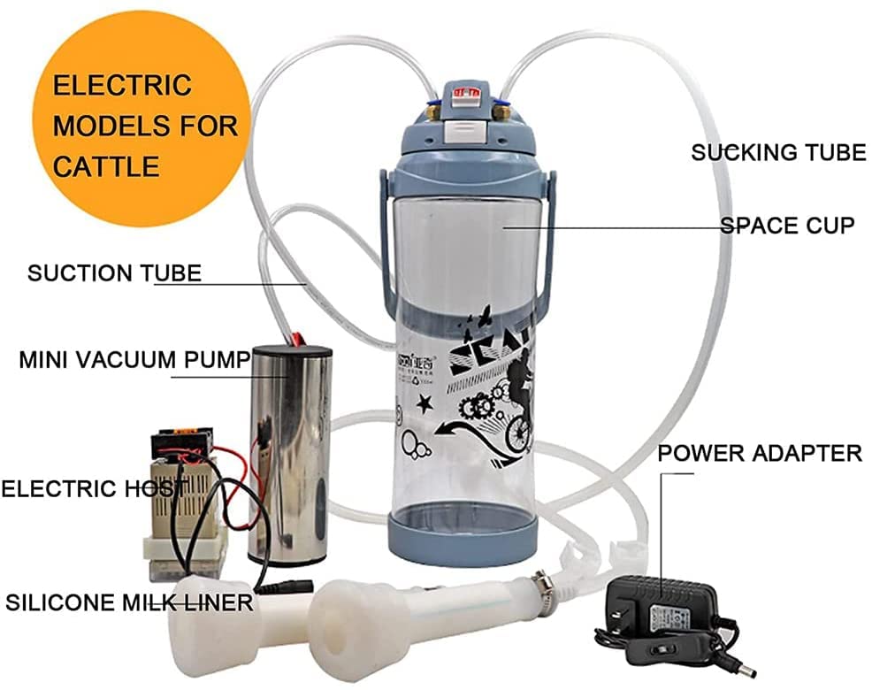 Electric Cow Milking Machine 3L - Portable Pulsating Milker for Cows, Goats & Sheep - Efficient Farm Suction Milk Pump for Dairy Ewes | Ideal for Small Farms, Homesteads & Livestock Care