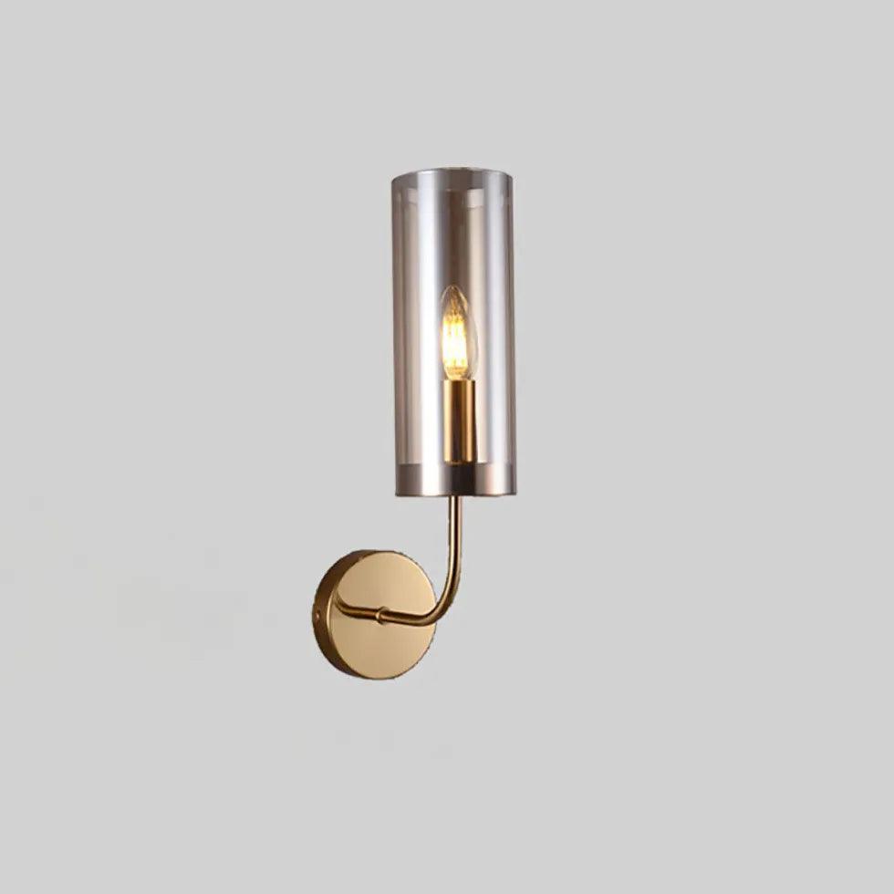Modern Cylindrical Glass Wall Light for Living Room - Sleek LED Sconce with Warm White Light - Perfect for Bedroom, Hallway, and Home Decor Lighting