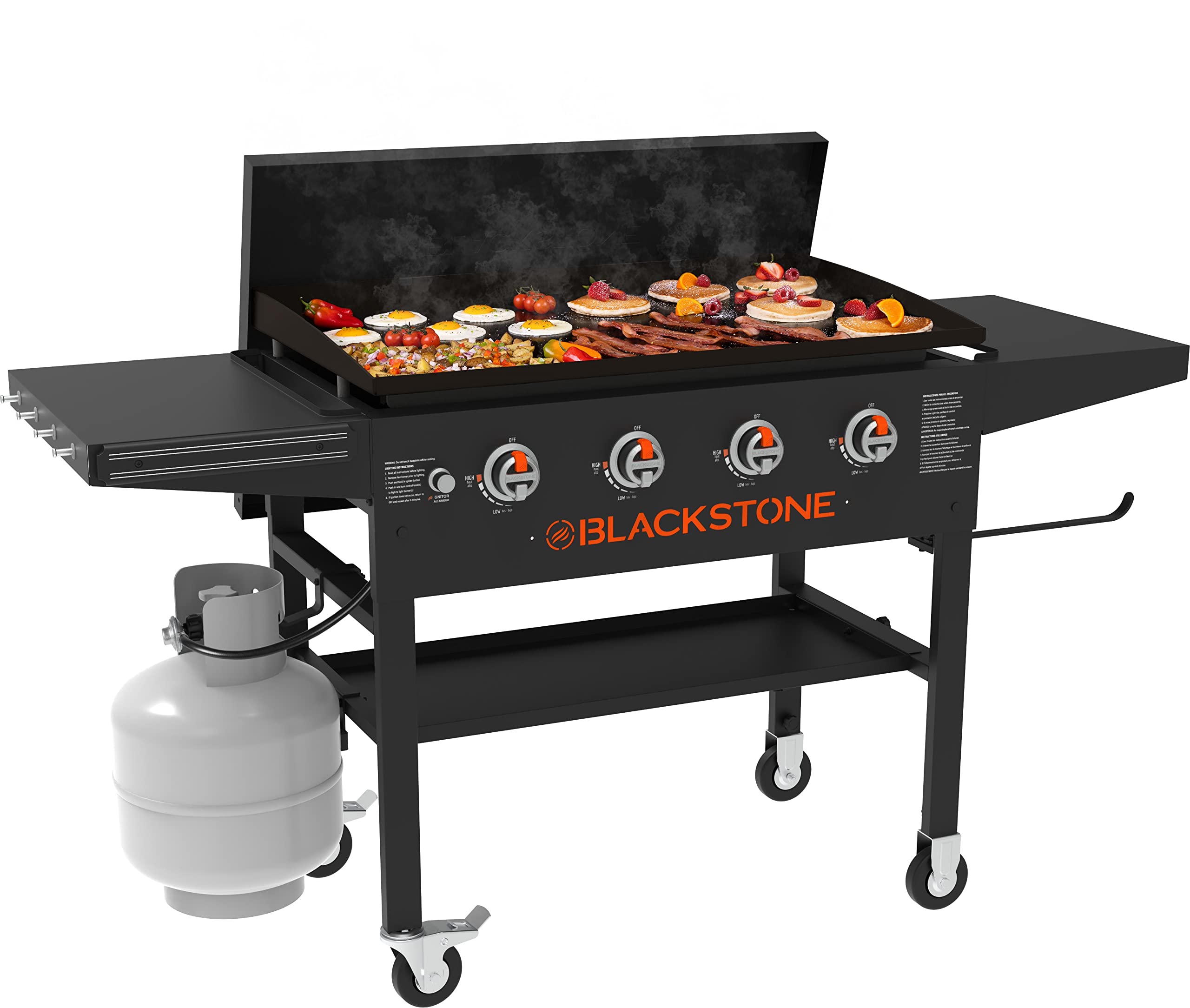 Blackstone 2149 36-Inch Outdoor Flat Top Gas Griddle with Hard Cover & High Shelves - Perfect for Backyard BBQs, Camping & Tailgating
