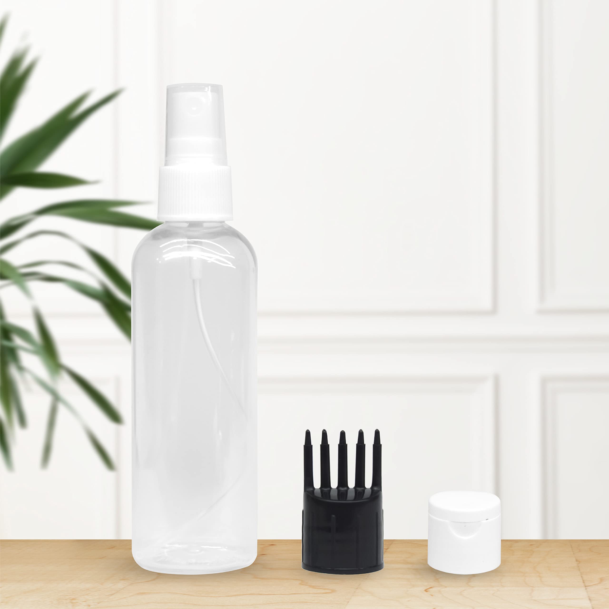 MAPPERZ 1 Pack Refillable Cylindrical Bottle with Spray Atomizer, Comb Applicator & Flip Top Cap - Travel Size for Perfume, Lotion, Shampoo, Body Wash | Perfect for Home, Gym & Travel Essentials