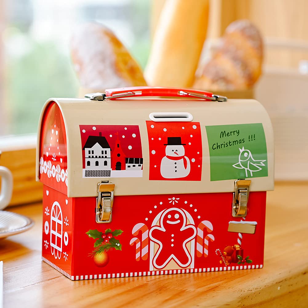 Cute Christmas Gift Boxes with Lids - Tinplate Suitcase Storage Box for Photos, Jewelry & Candy - Home Decor for Wedding, Birthday, Anniversary & New Year - Perfect for Holiday Gifting & Party Decorations