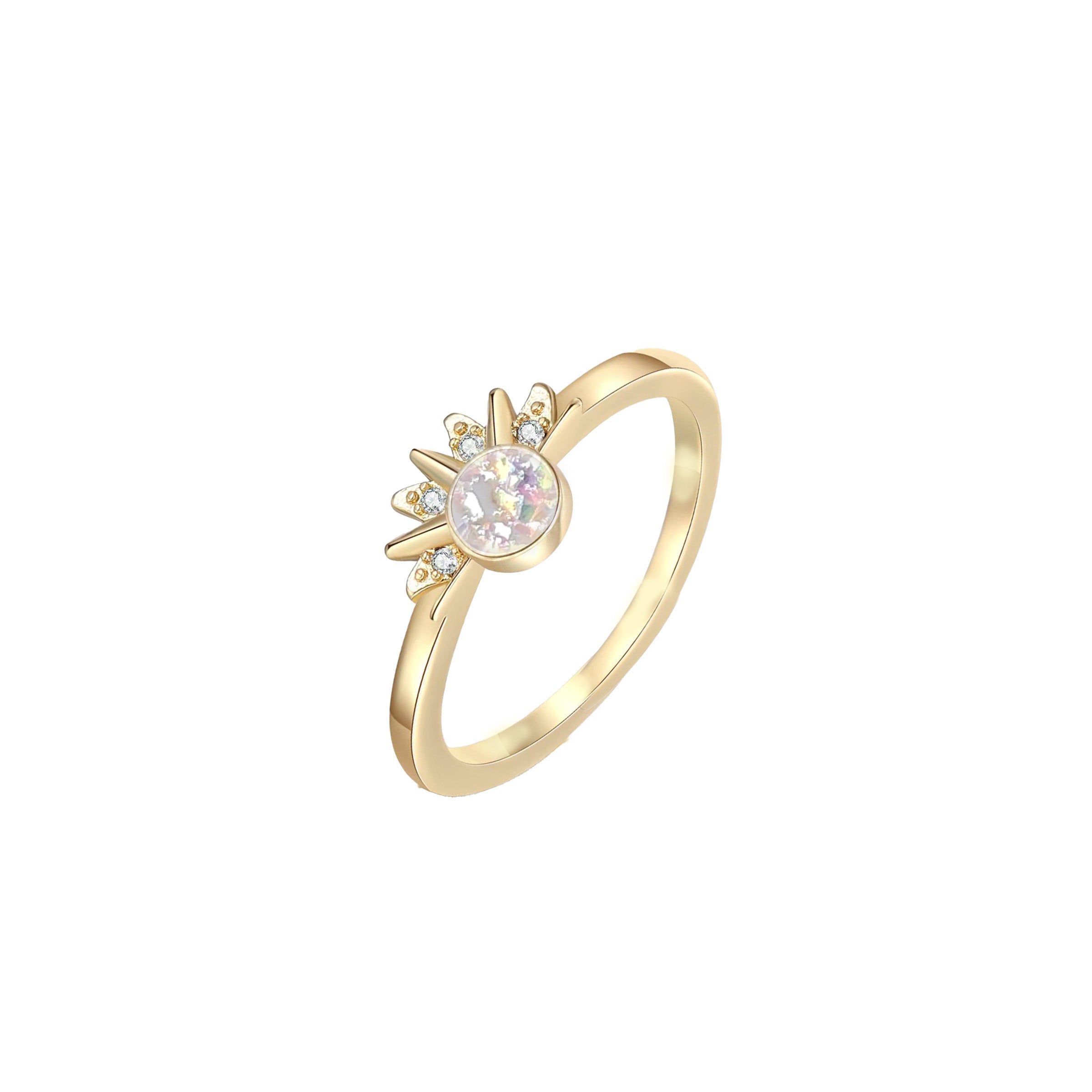 Lunar Radiance Ashes Ring - Elegant Memorial Jewelry for Loved Ones | Perfect for Remembrance Ceremonies, Funerals & Keepsake Gifting