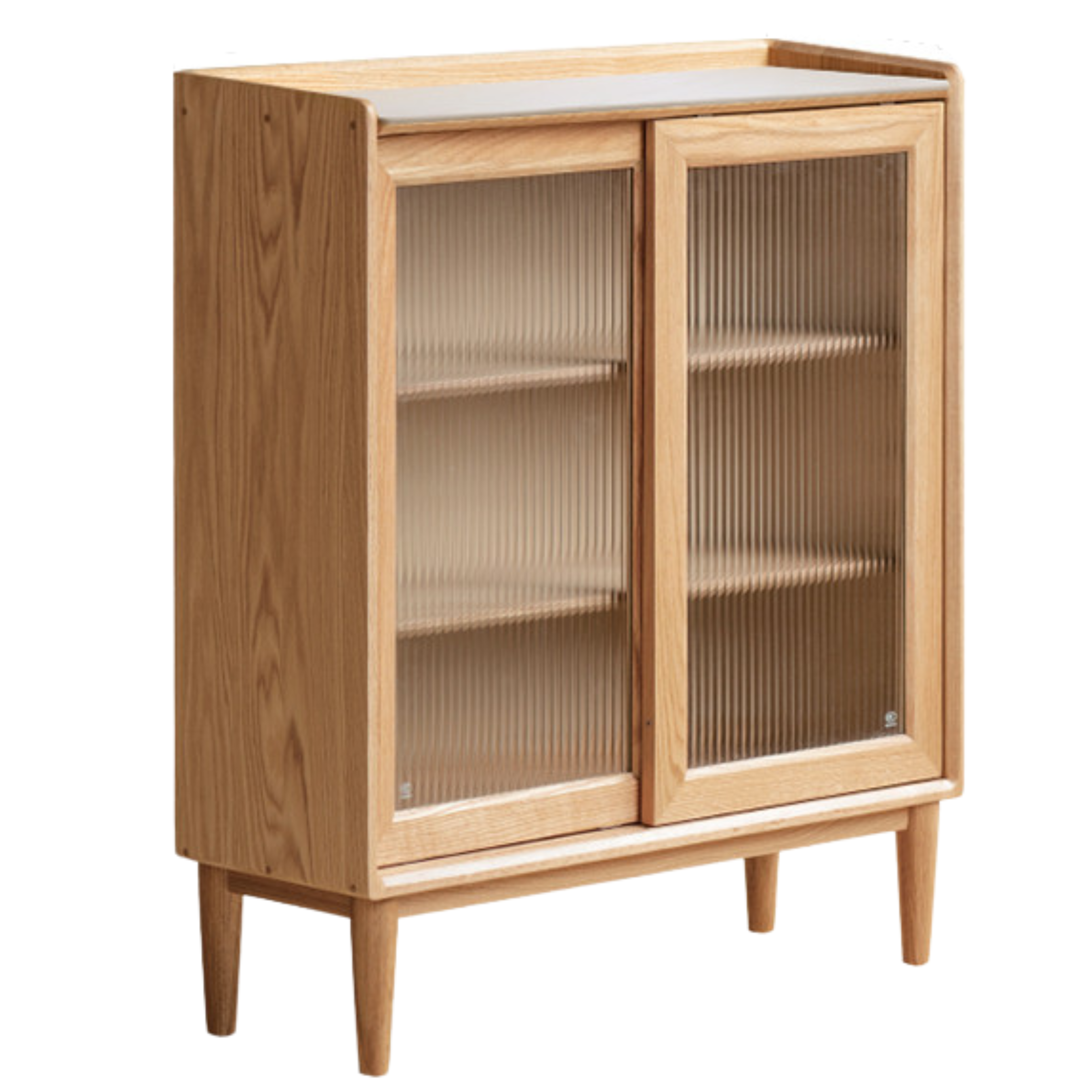 Solid Oak Wood Sideboard with Sliding Doors - Stylish Storage for Dining Room, Living Room, or Entryway