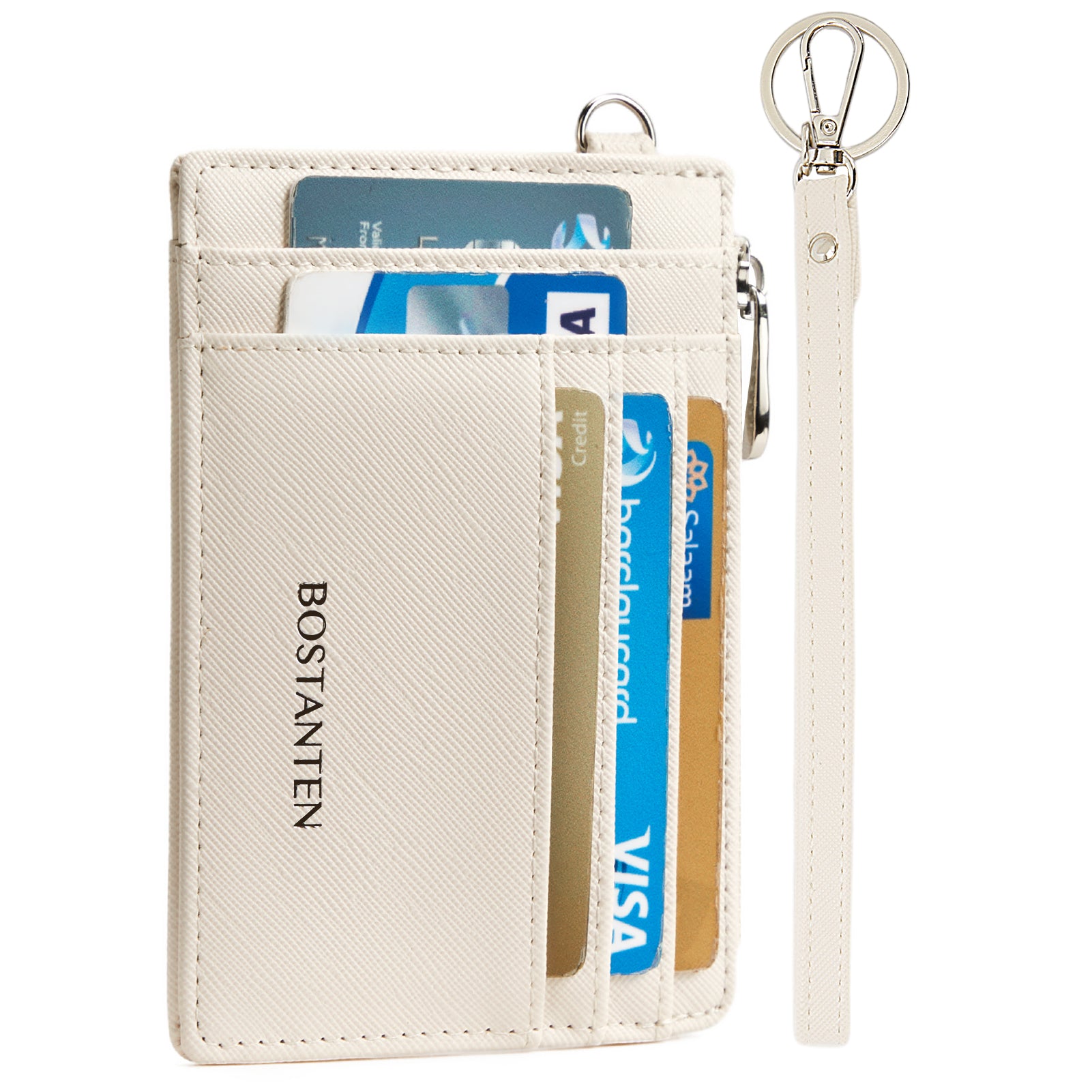 Lomy Slim Wristlet Keychain Wallet with Zipper Pocket - Compact RFID Blocking Card Holder for Women - Perfect for Travel, Shopping & Everyday Essentials
