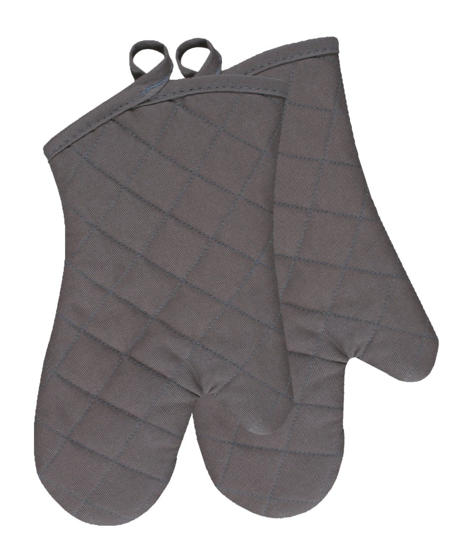 KAF Home Chef's Oven Mitts - Heat Resistant & Machine Washable, Set of 2 (Pewter Gray) - Perfect for Baking, Grilling & Kitchen Safety