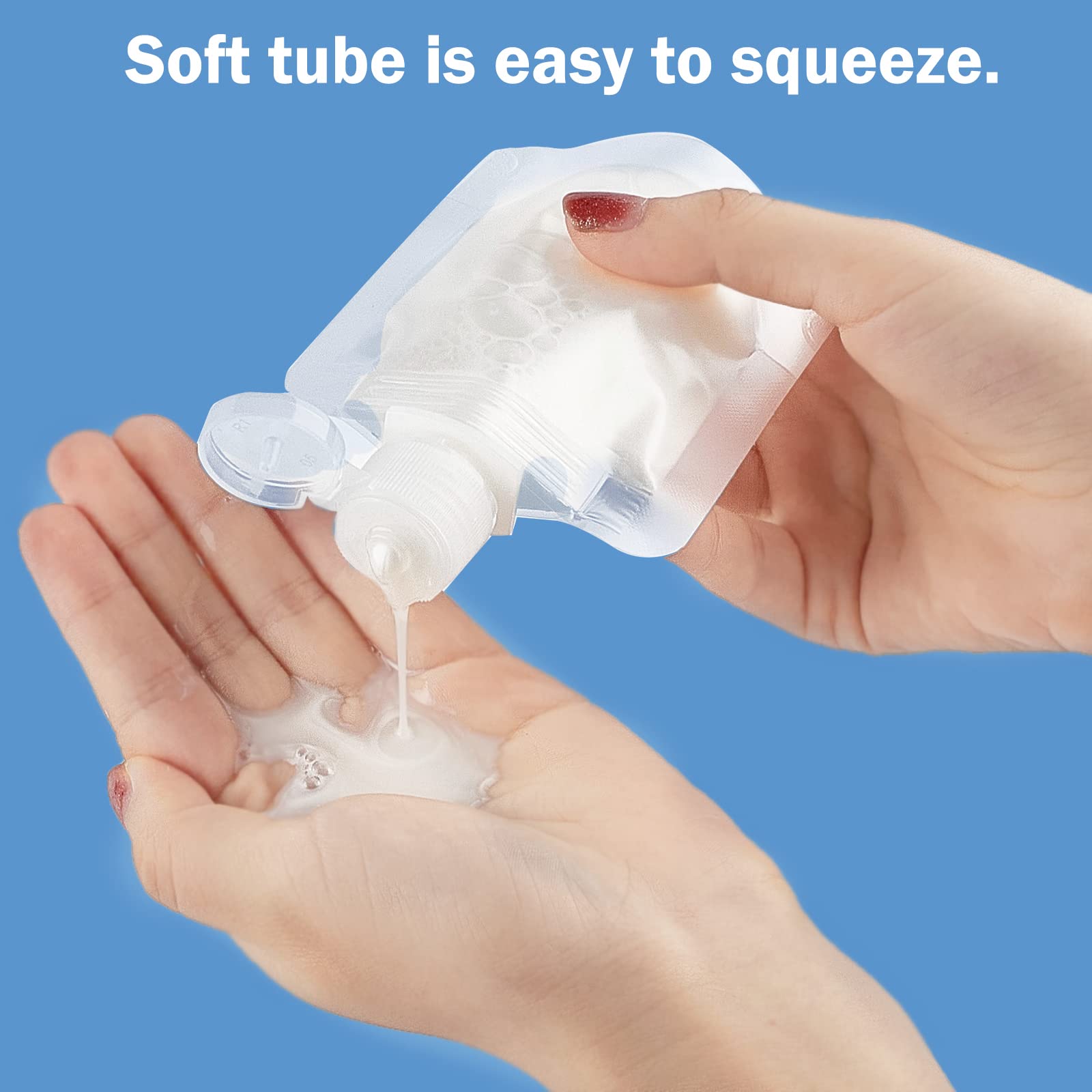 TUZAZO 15pcs TSA Approved Refillable Travel Bottles for Shampoo, Conditioner & Lotion - Leakproof Squeeze Pouches & Empty Toiletry Containers for Airplane Carry-on | Perfect for Vacation, Gym & Business Trips