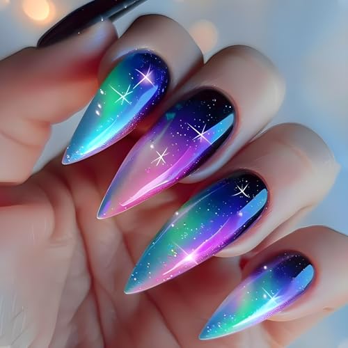 97-Starry Night Halo Aurora Borealis