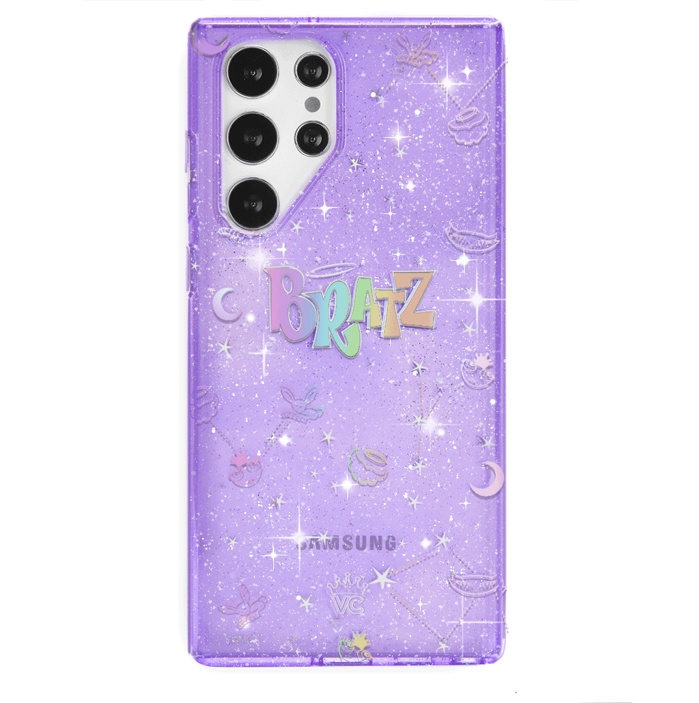 Bratz Celestial Glitter Samsung Phone Case - Trendy Protective Cover for Galaxy S23/S22/S21 - Perfect for Teens & Fashion Lovers (School, Parties, Daily Use)