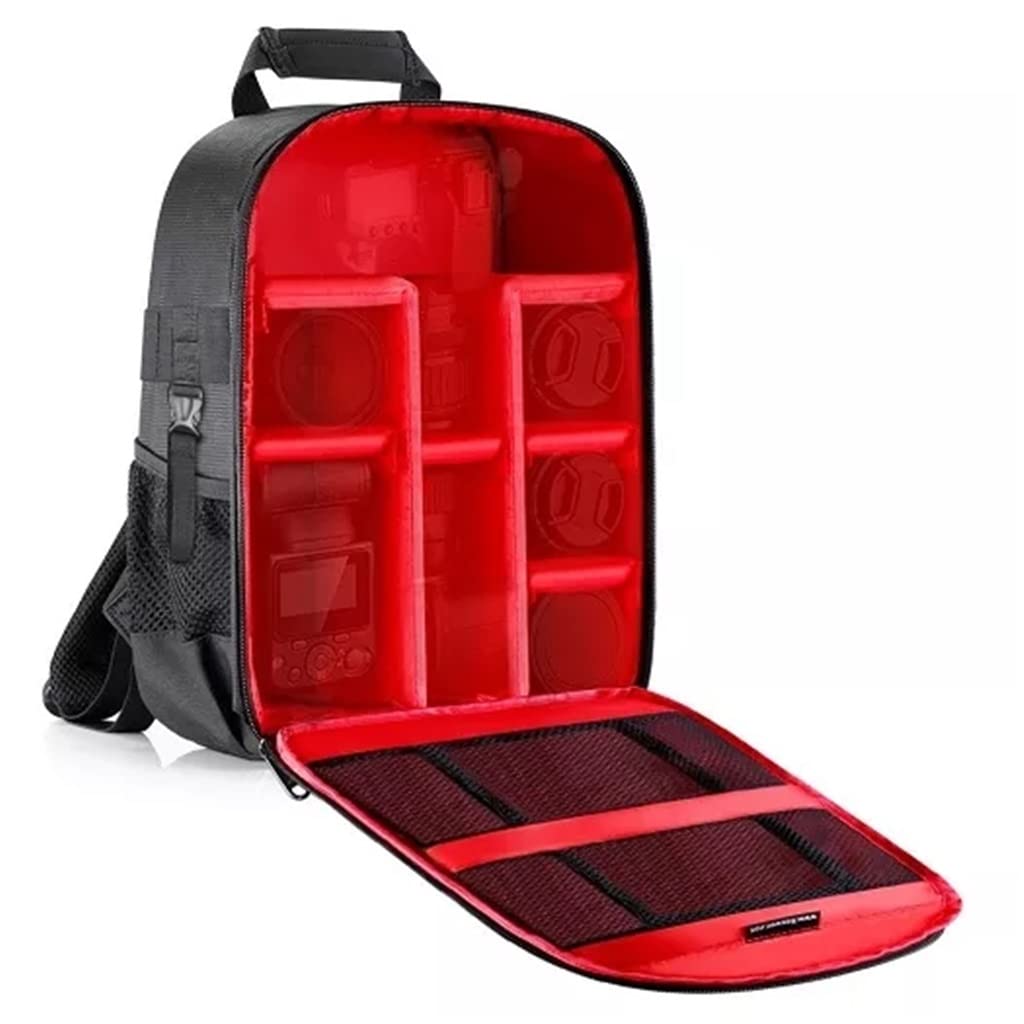 Shockproof Camera Backpack with Flexible Padded Partitions - DSLR SLR Mirrorless Camera & Lens Protection (Red, 30x14x37cm) - Perfect for Travel, Hiking & Photography Adventures