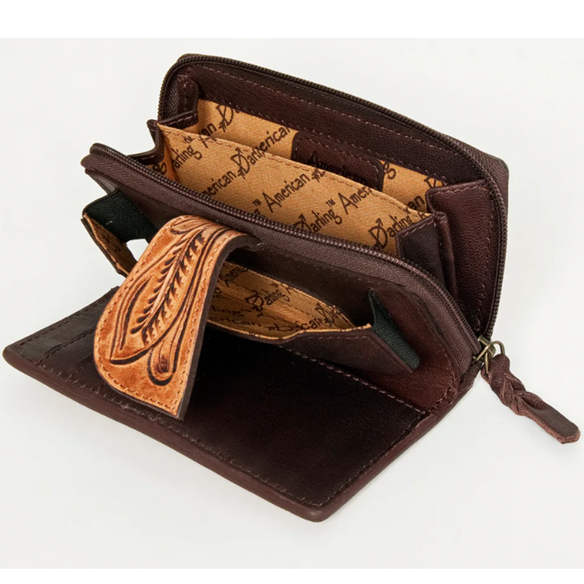 American Darling Genuine Leather Tooled Wallet for Men & Women - Western Style Bifold with RFID Protection - Perfect for Travel, Gifts, and Everyday Use