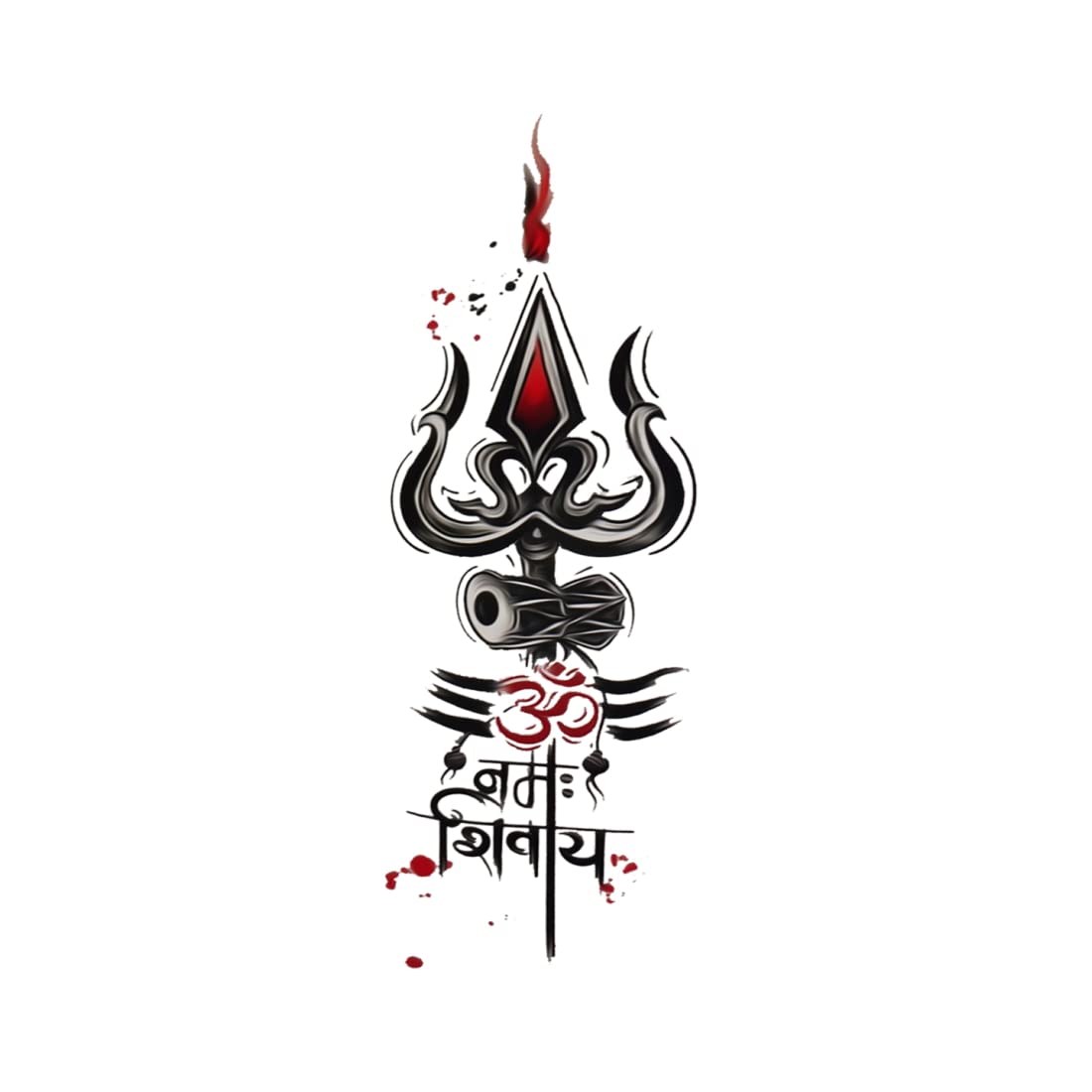 Lord Shiva Mahadev Temporary Tattoo - Waterproof Fake Body Art for Men & Women - Perfect for Festivals, Parties, and Spiritual Events