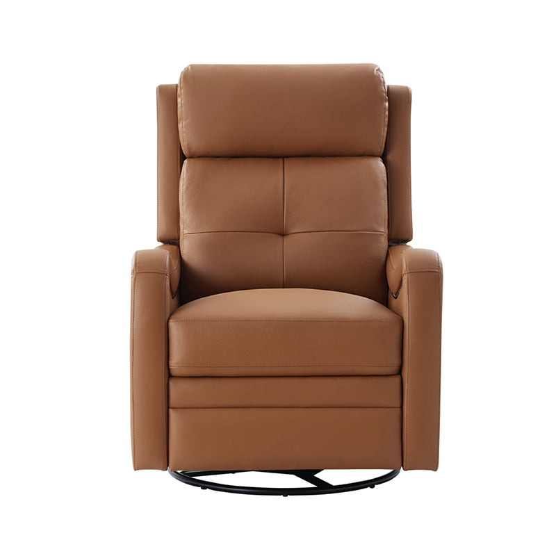 Amelia Genuine Leather Swivel Rocker Recliner Chair - Comfortable Living Room Furniture for Relaxing, Reading & Watching TV