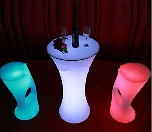 GOWE LED Round Cocktail Table with Illuminated Bubble Light - Modern Coffee Table for Living Room, Bar, Hotel & Party Decor - Perfect for Entertaining, Lounge Lighting & Home Decor