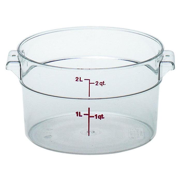 Cambro RFSCW2135 Camwear 2 Quart Clear Round Food Storage Container with Lid - BPA-Free Plastic for Meal Prep, Leftovers & Pantry Organization (Commercial & Home Kitchen Use)