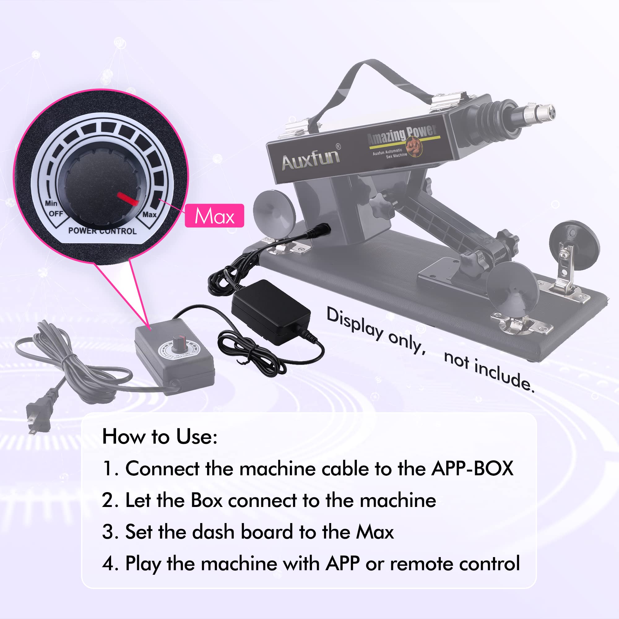 Auxfun 3-in-1 App Controller Box for Sex Love Machine - Wireless Remote Speed Governor for Adult Toys | Perfect for Couples Play & Solo Pleasure Sessions